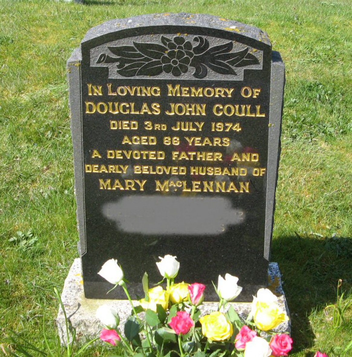Photo of headstones/Mary MacLennan (Coull) died [2002] MI Mellon Charles